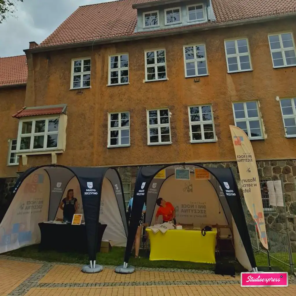 Namiot eventowy z nadrukiem na imprezę plenerową Dni Szczytna