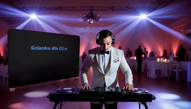 tło sceniczne ze ścianki reklamowej dla dj