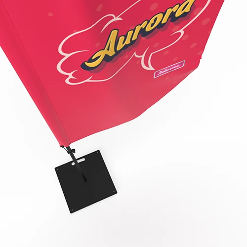 flaga reklamowa zefir z podstawą metalową flaga reklamowa aurora z podstawą metalową