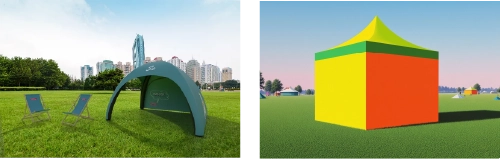 color contrast in advertising tents