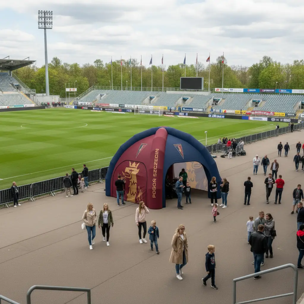Namiot pneumatyczny bokochód 5x5 na zawodach sportowych