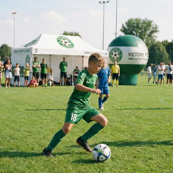 namiot reklamowy jako strefa zawodników rezerwowych