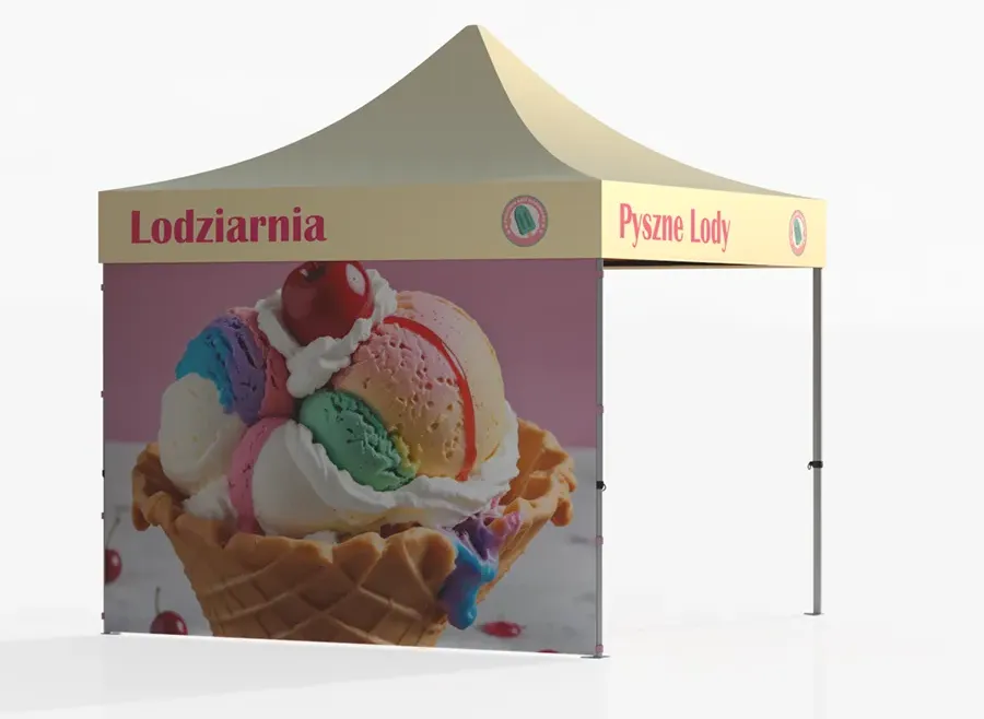 namiot reklamowy lodziarnia