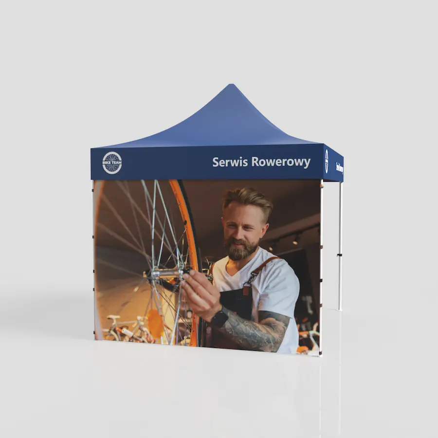 namiot reklaamowy serwis rowerowy
