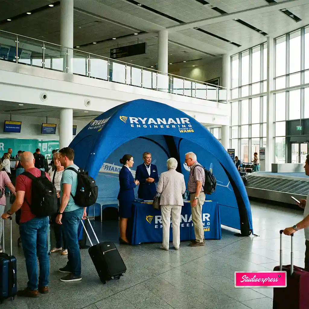 Namiot reklamowy 3x3 Pogoń Szczecin strefa kibica z leżakami