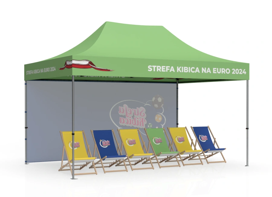 zestaw dla kibica namiot i leżaki