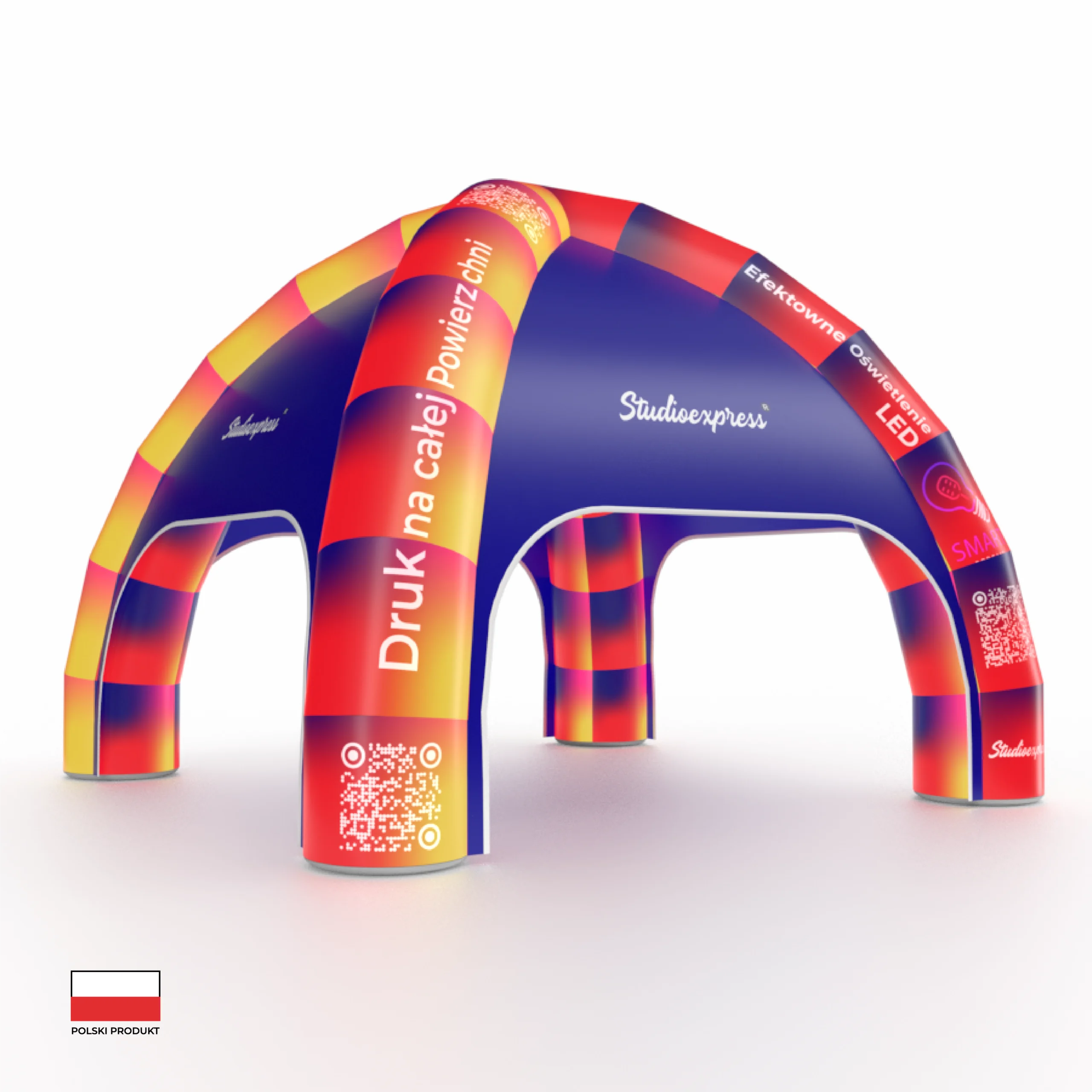 namiot reklamowy z logo w namiocie pajak