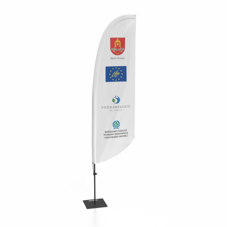 flaga aurora life z herbem gminy na event podkarpackie.webp