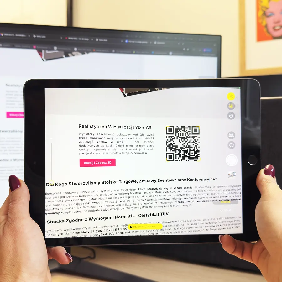 Podgląd namiotu reklamowego 3x3 w rzeczywistości rozszerzonej AR